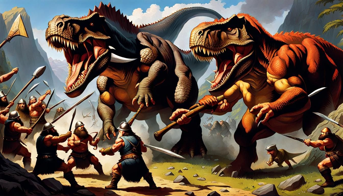 Prehistoric Dwarves Battle Tyrannosaurus Rex