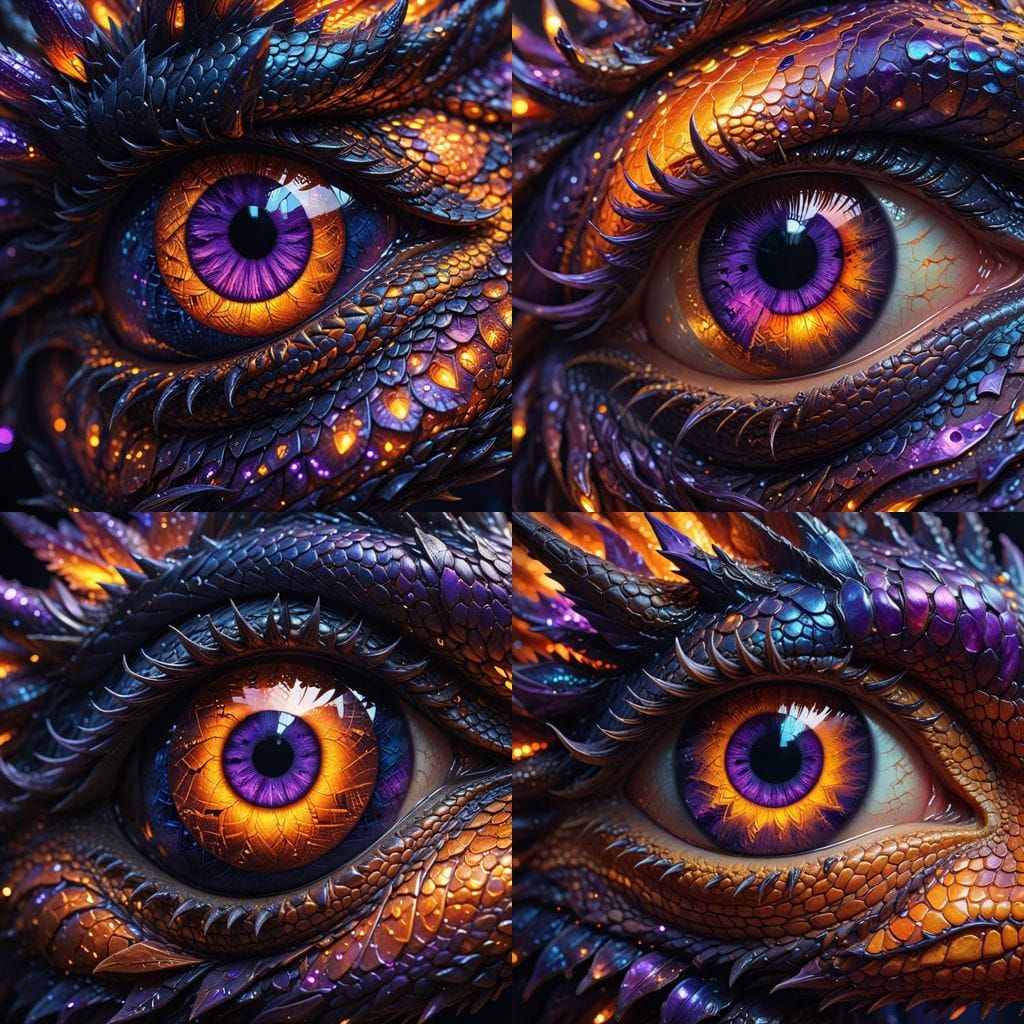 Dragon's Eye Macro View with Fairy Lights