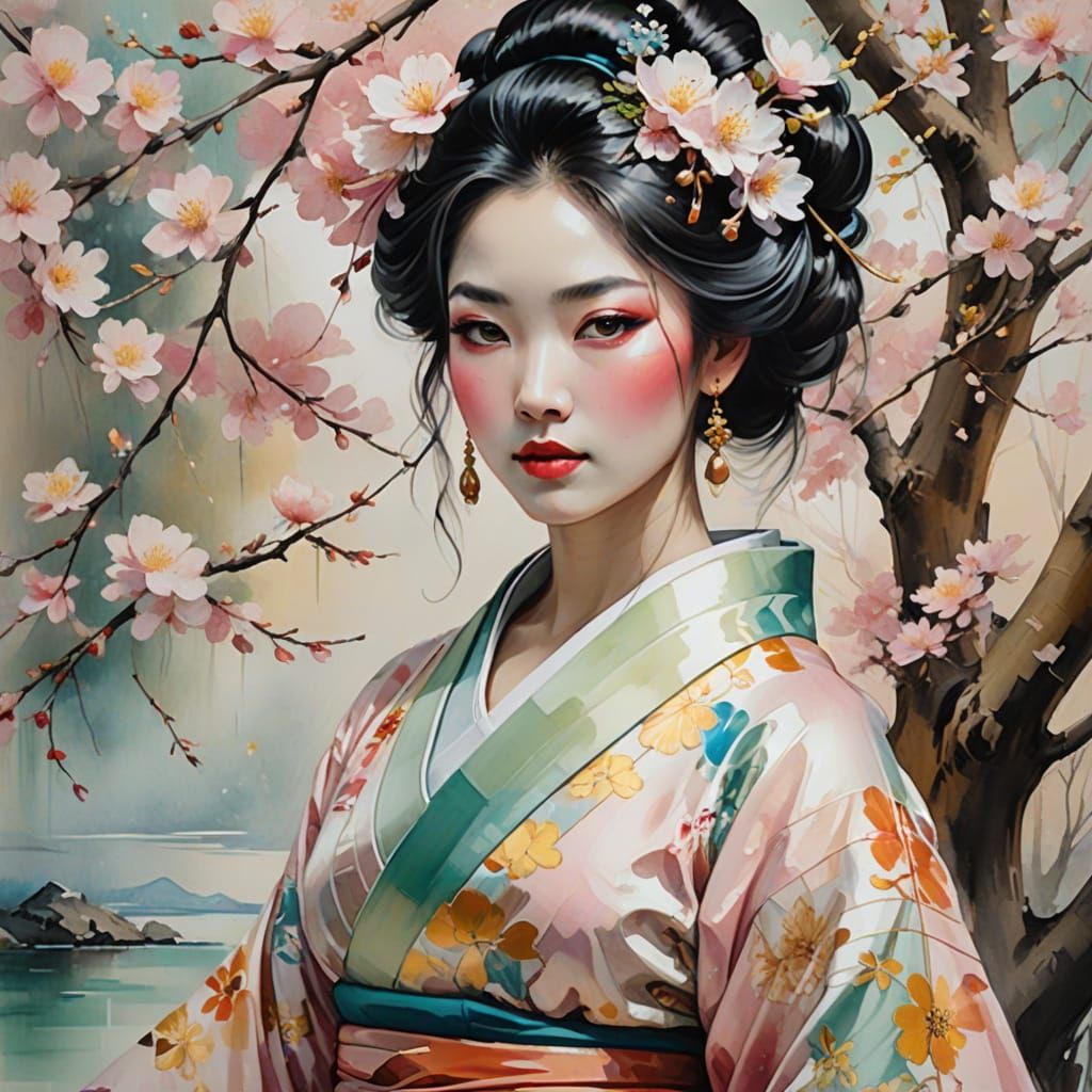 Impressionist Geisha in Soft Focus