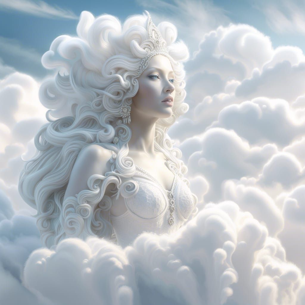 Finally!  Woman made of Clouds... White skin!