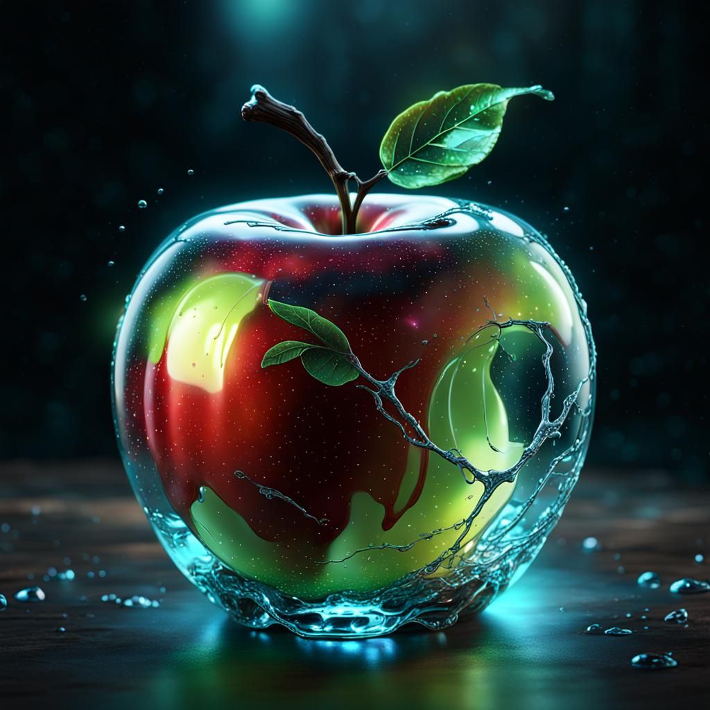 Bioluminescent Glass Apple Matte Painting