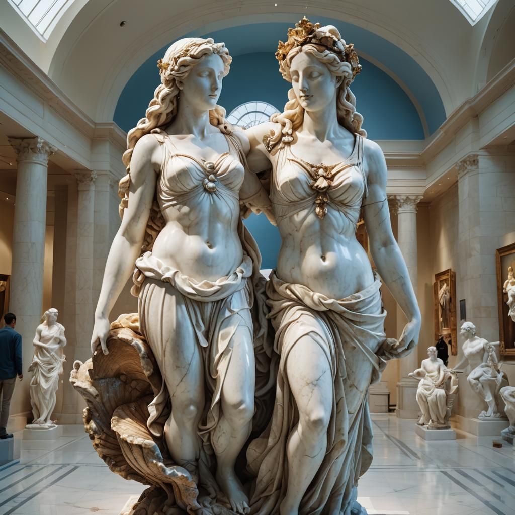 Aphrodite Statue in Art Deco Museum, Unreal Engine