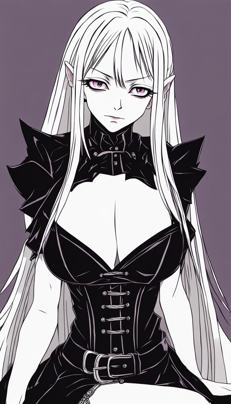 Goth Goblin Dark Lord in Anime Manga Style