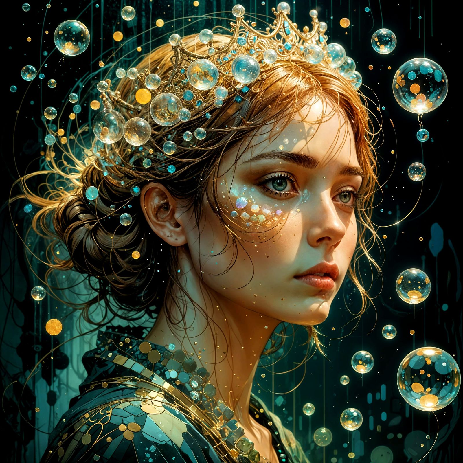 Magical Bubbles Floating in a Fantasy Landscape