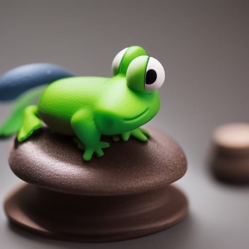 Frog in Flying Saucer Hat: Aardman Claymation