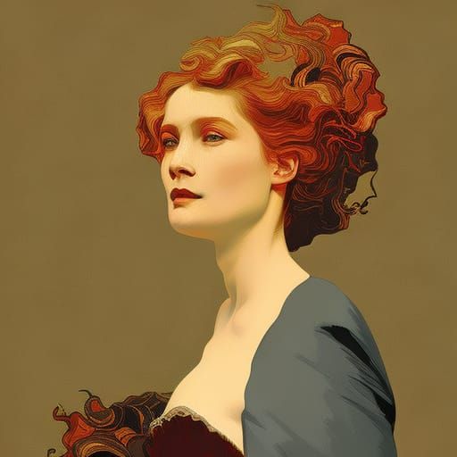 Impressionist Portrait of an Ugly Drunk Woman