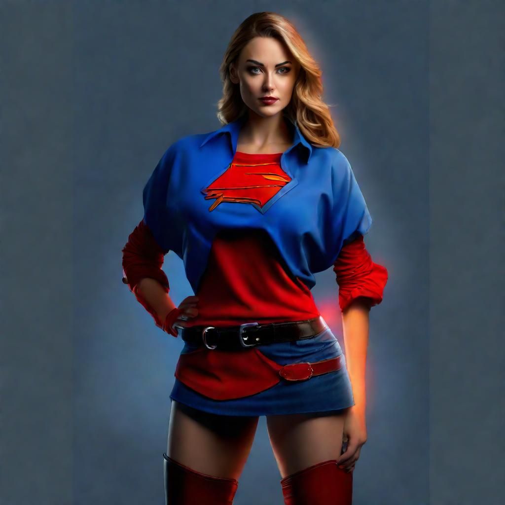 Hyper-Realistic Supergirl Portrait in Comic Book Art Style