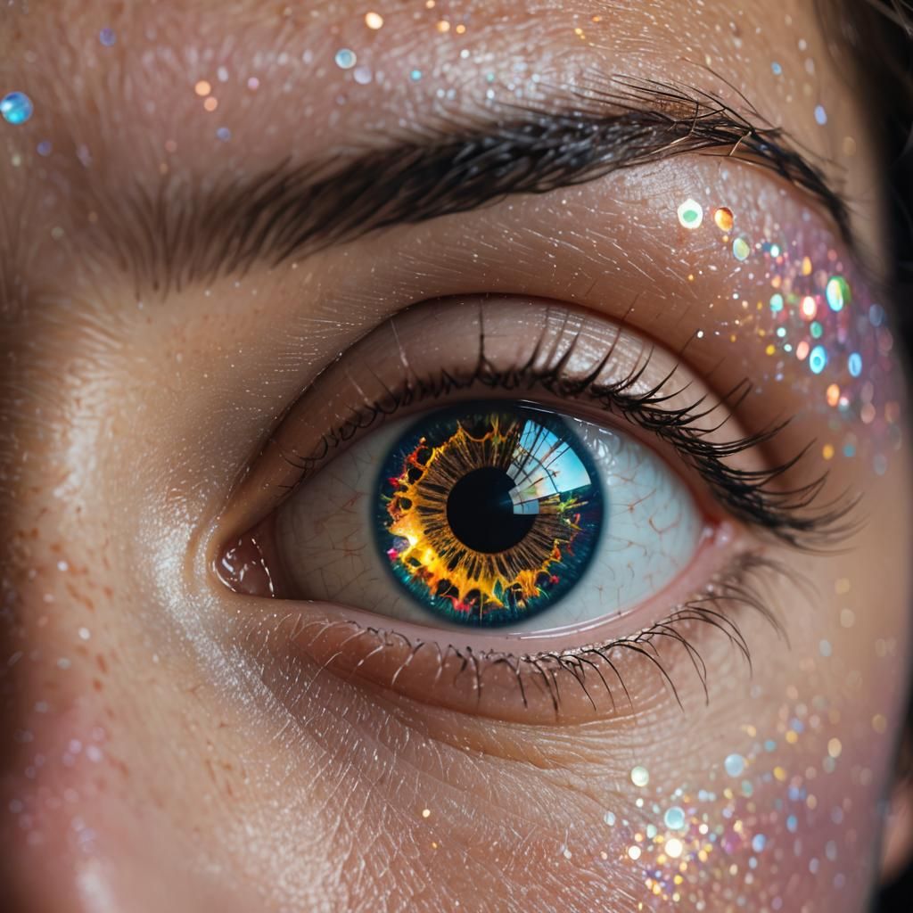 Cosmic Eye: Holographic Astral Illustration