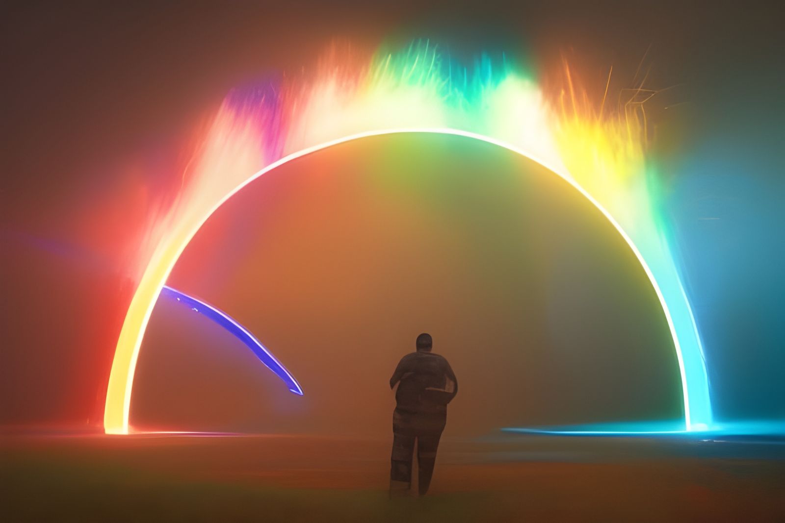 Rainbow Electrical Sparks in Dark Fantasy Style