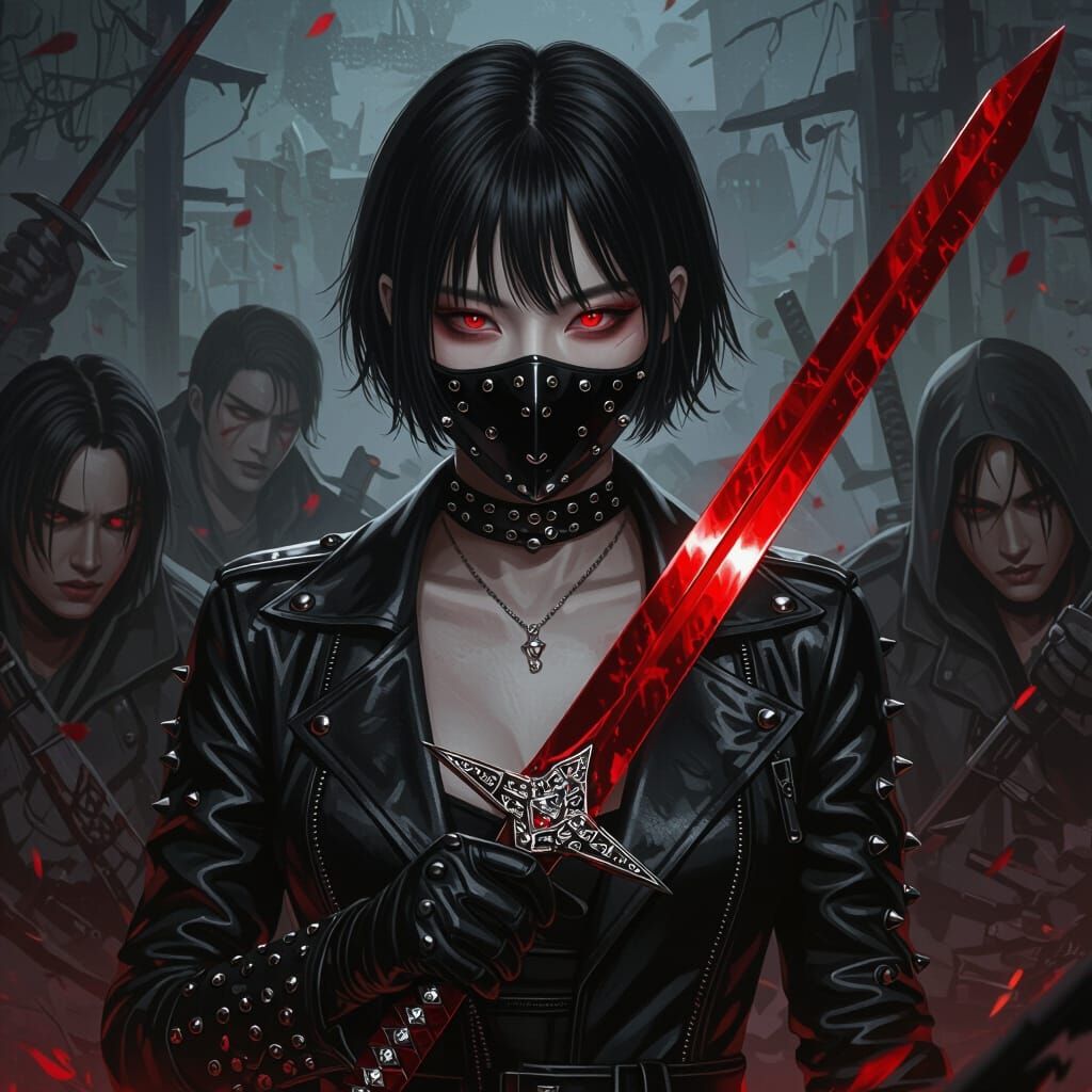 Korean Vampire Warrior in Dark Fantasy Style