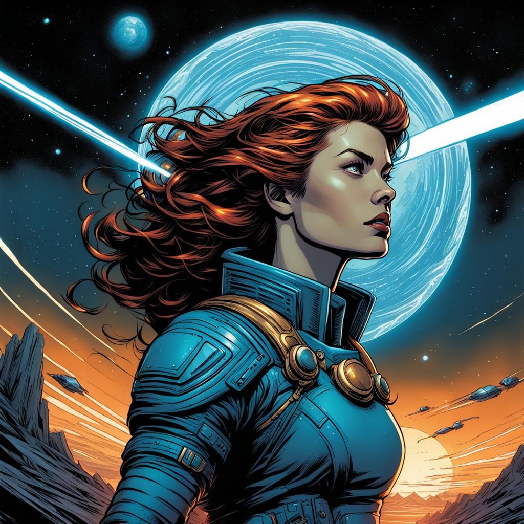 Comic Book Art: Comet Girl Portrait