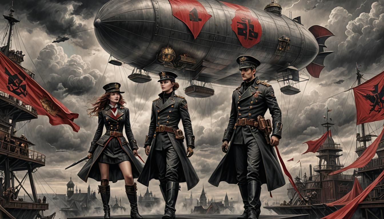 Tzar Kristovan's Military Command Reviews The Mighty Airship...