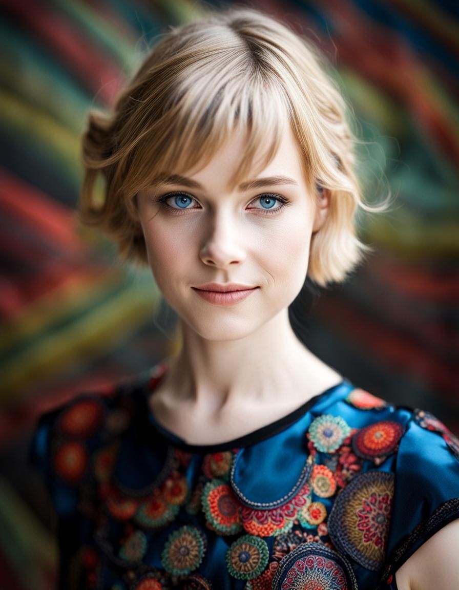 Surreal Restaurant Scene with Beautiful Aliens and Humans