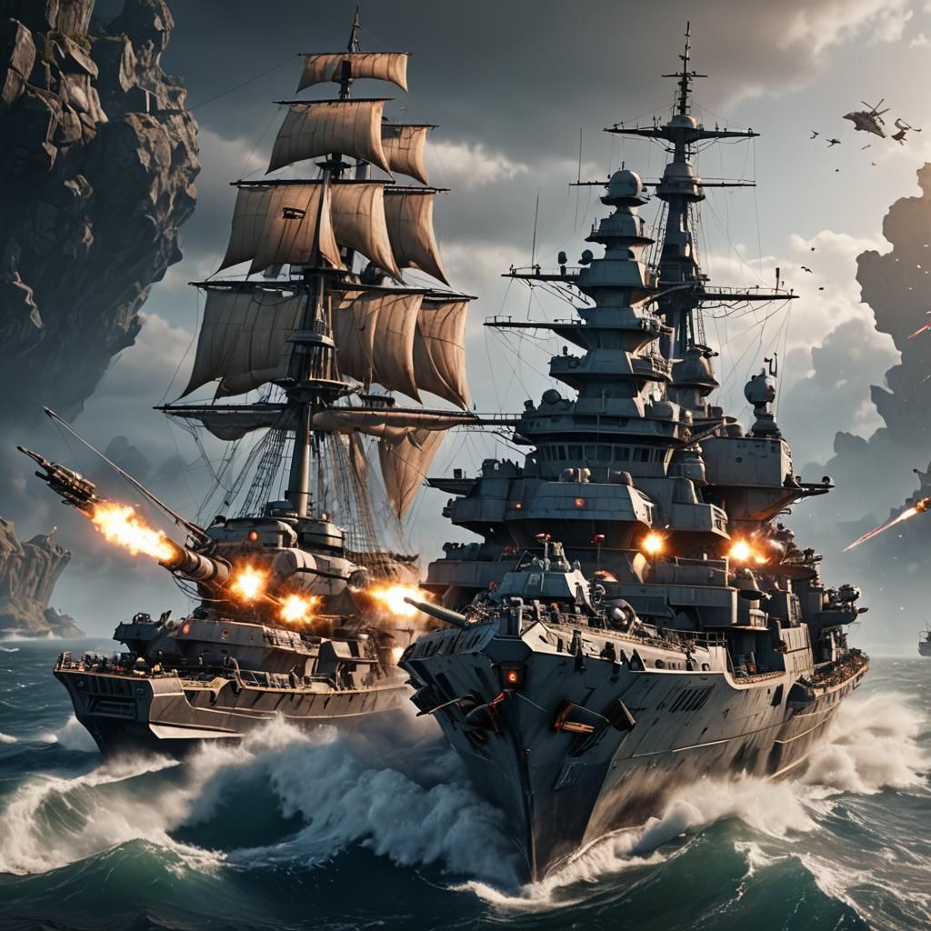 Battleship Rendered with Unreal Engine 5