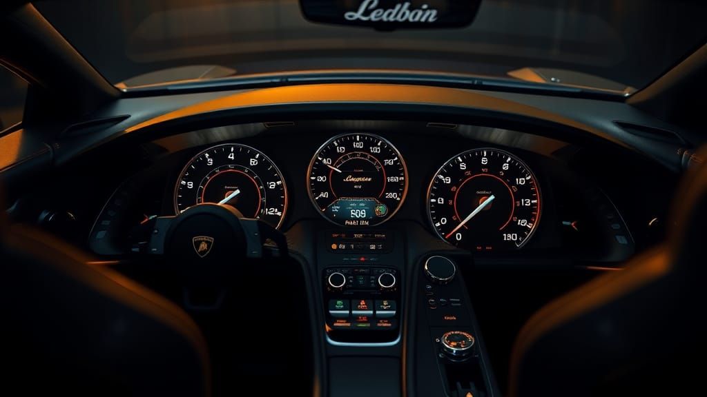 Lamborghini Murciélago Dashboard in Futuristic Style