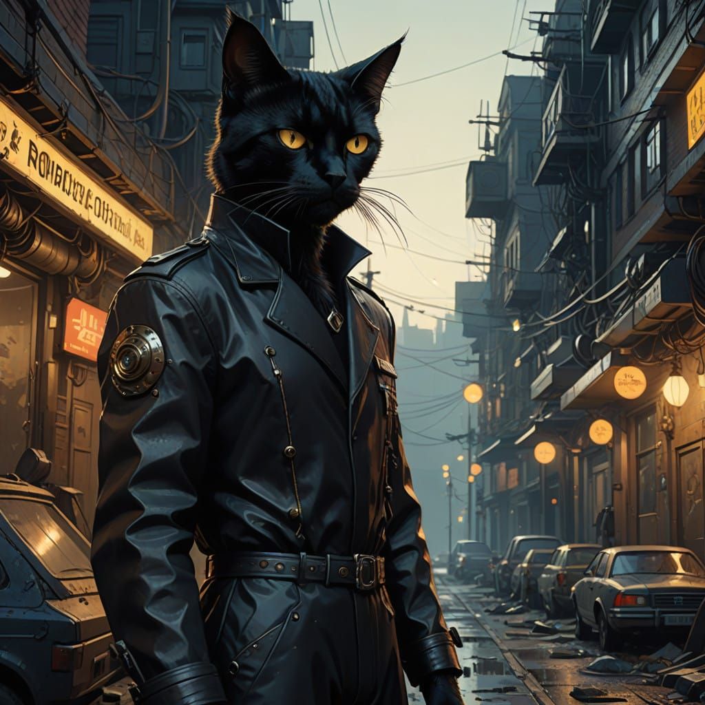 David Bowie and Mysterious Black Cat in Epic 3D Cinematic Sc...