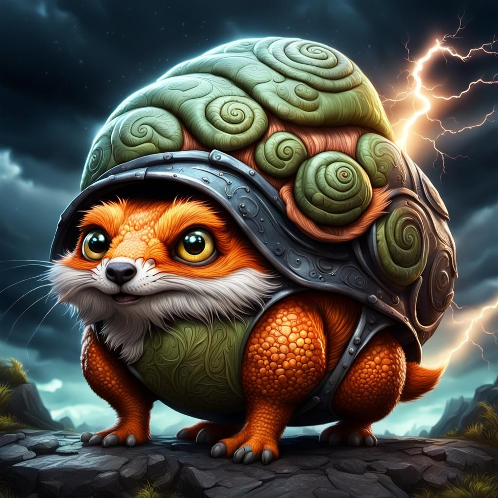 Aggressive Snail-Fox Hybrid in Ogre Style