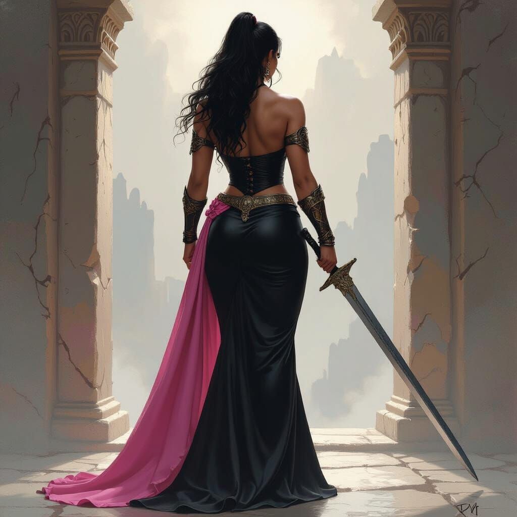 Serene Gaia Warrior Princess in Ethereal Lighting