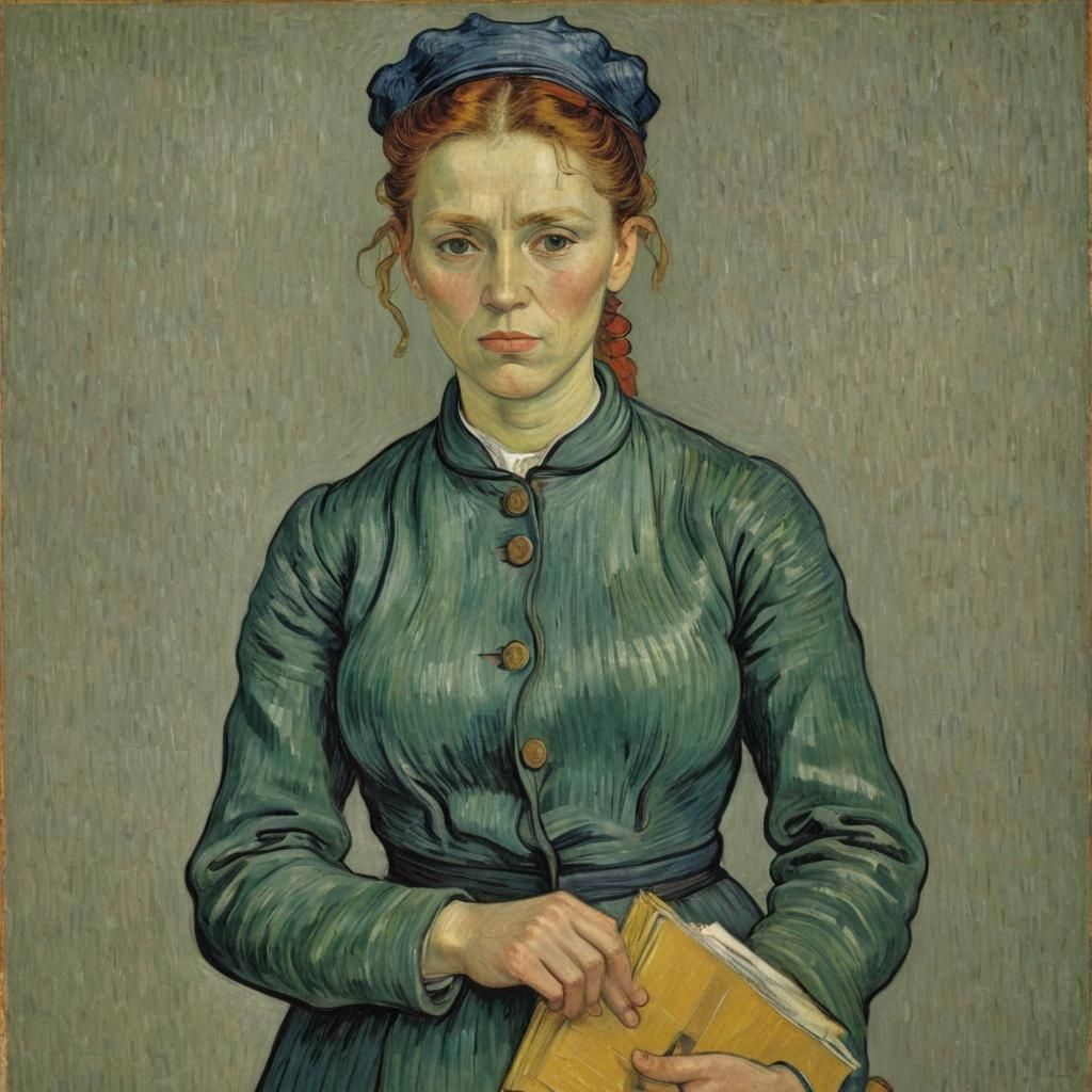 Postwoman Portrait in Van Gogh Style