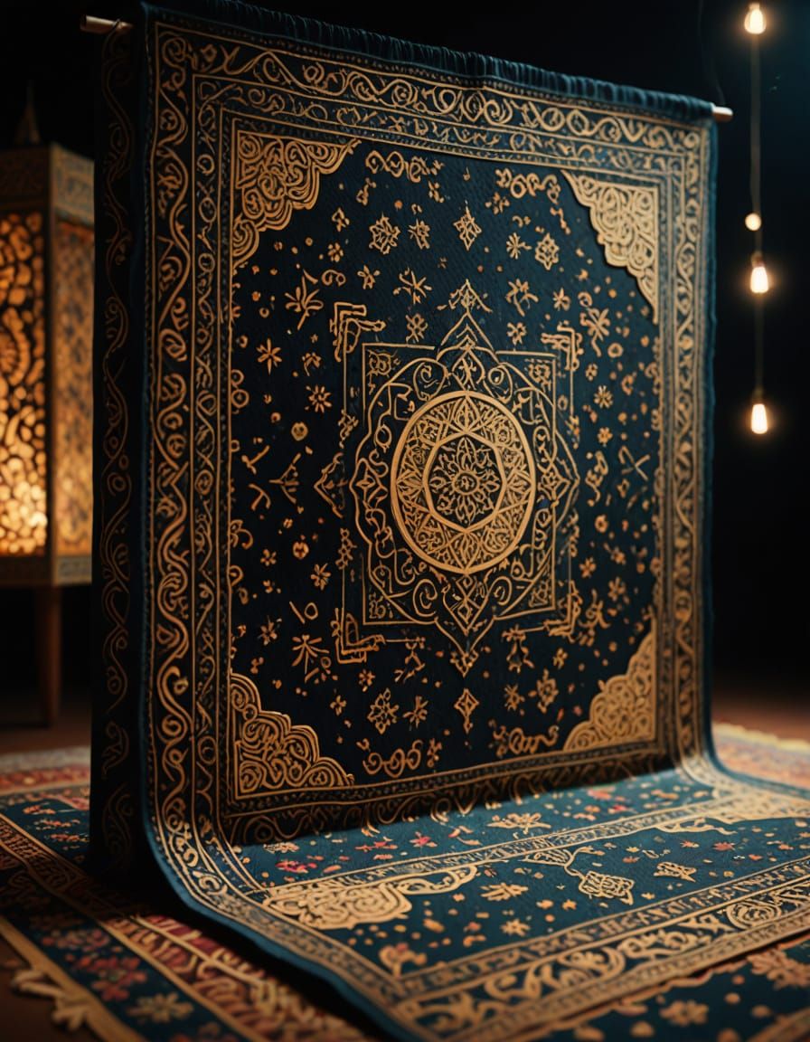 Luxurious Persian Carpet Soars Through Space