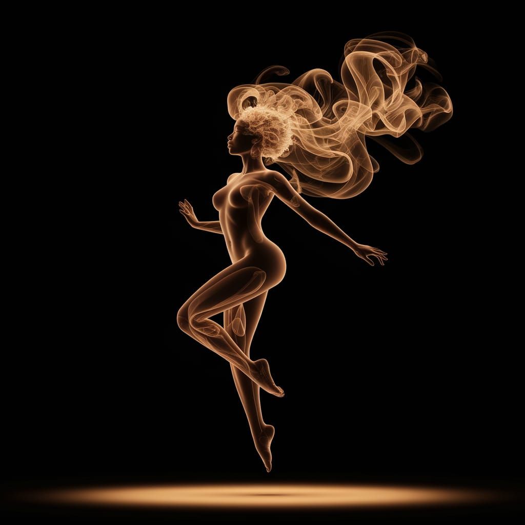 Ethereal Smoke Spirit of a Dancing Woman