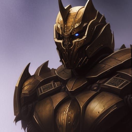 Hyperdetailed Hellbat Armor Portrait in Acrylic Style