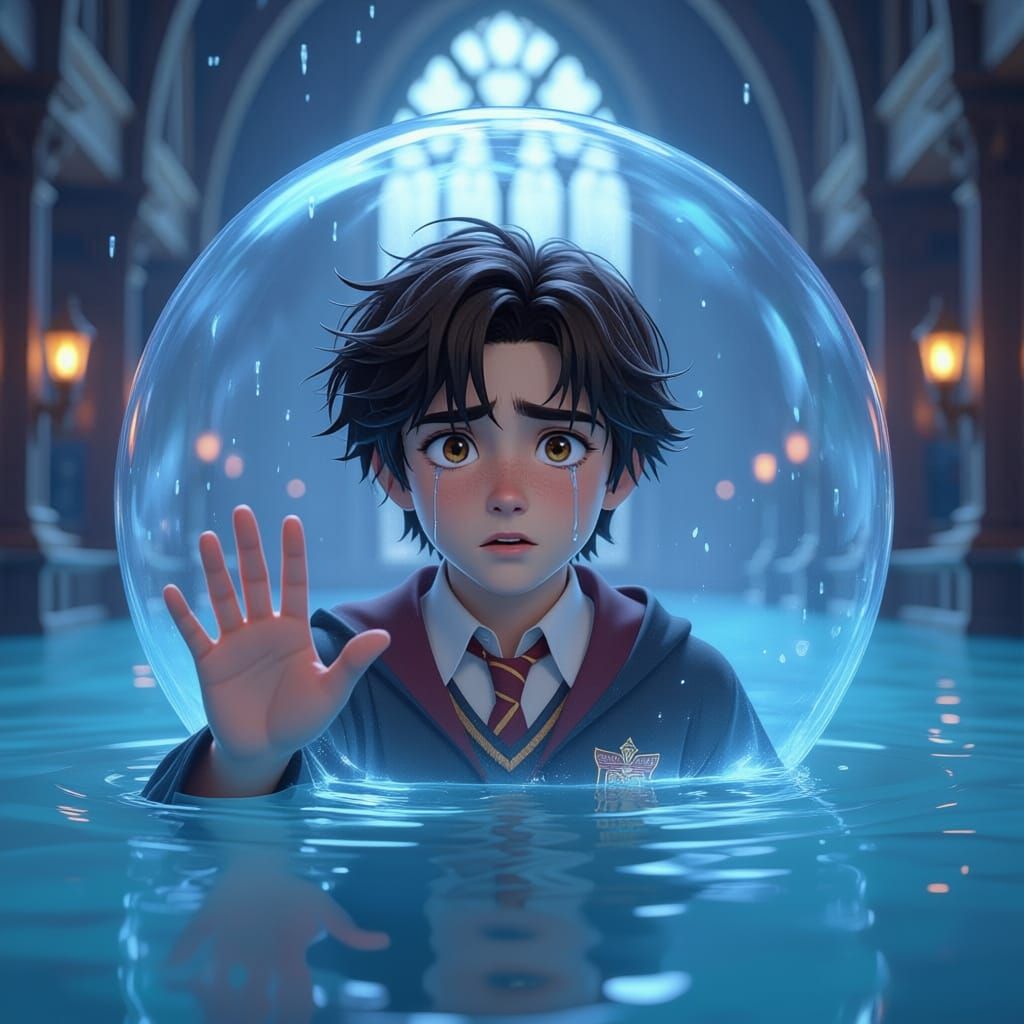 Boy Trapped in Force Field at Hogwarts as Water Rises