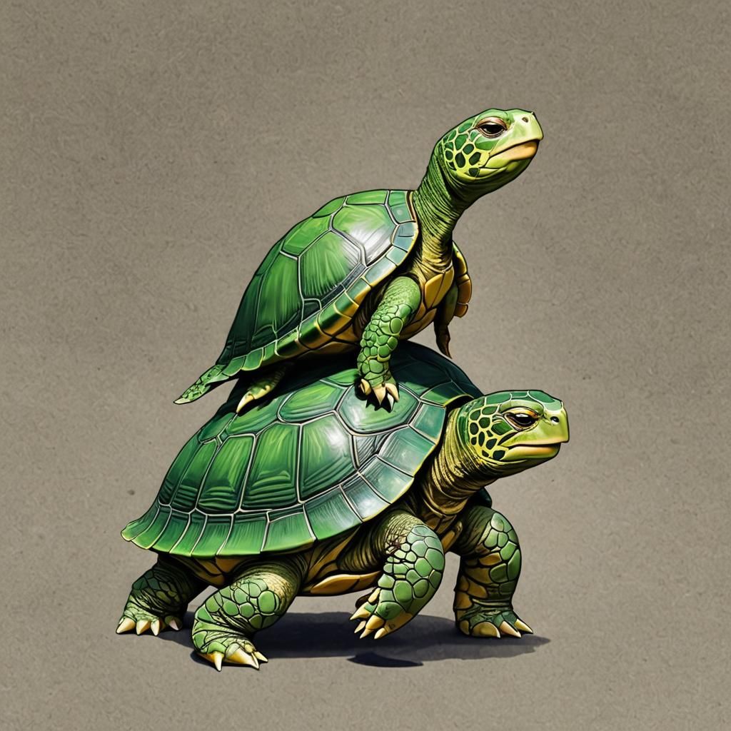 Mbappe as a Cartoon Turtle