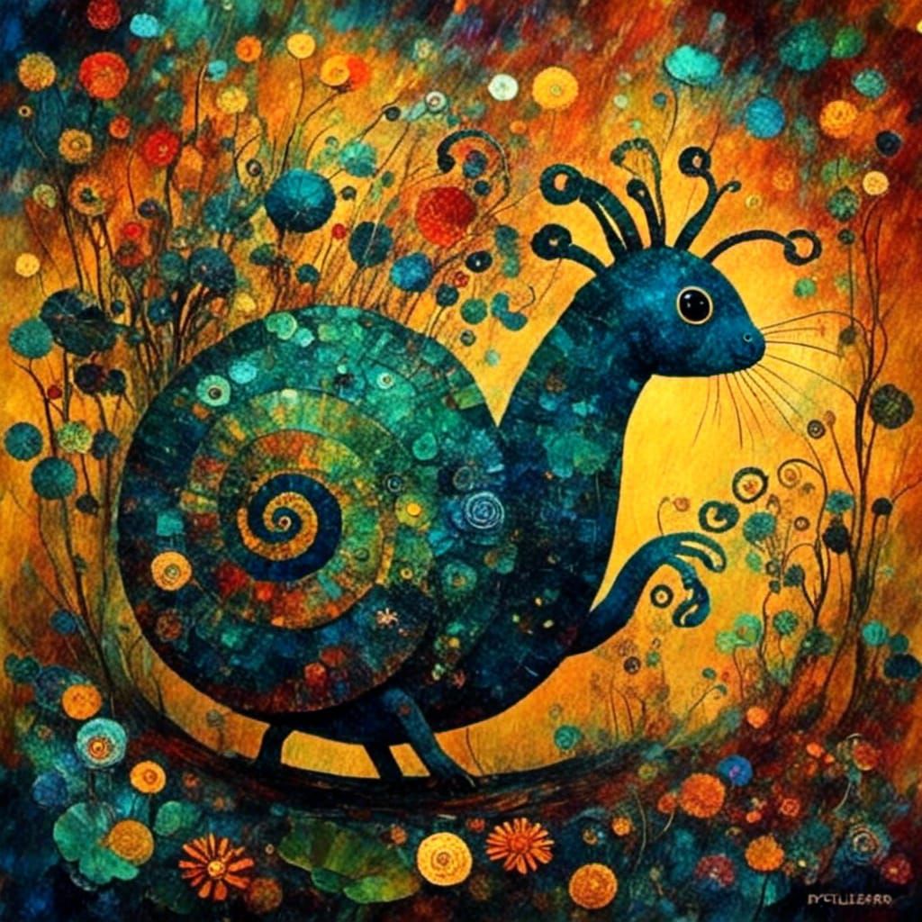 Surreal Landscape with Glowing Geometric Patterns