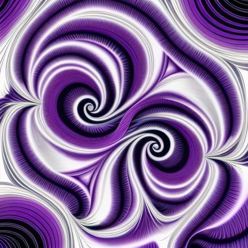 Abstract Purple Fluff Anachronism with 3D Shading