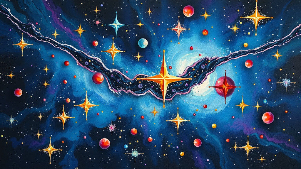 Vibrant Stellar Deep Field in Expressionist Oil Painting