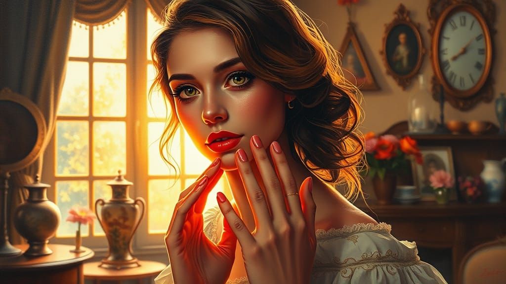 Romantic Moment Captured in Whimsical Painting