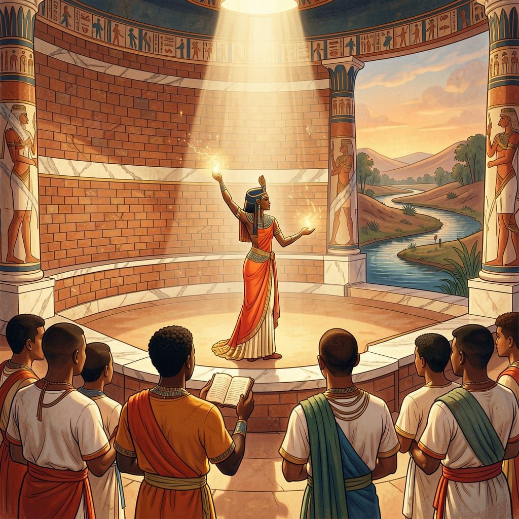 Young Rameses Learns Magic in Egyptian Temple