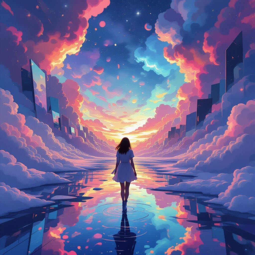 Surreal Multiverse Dreamscape in a Digital Painting Style