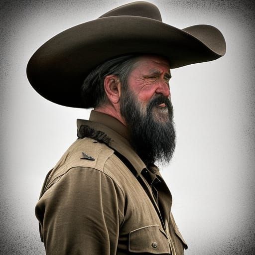 Portrait of Handsome Rancher in the Wild West