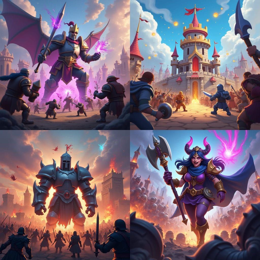 Clash Royale Battle with Mega Knight and Peak