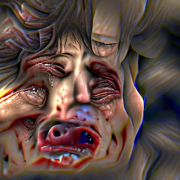 Crying Failed God: 8K 3D Realistic Horror