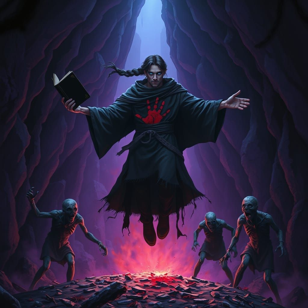 Mystical Necromancer in Purple Cave