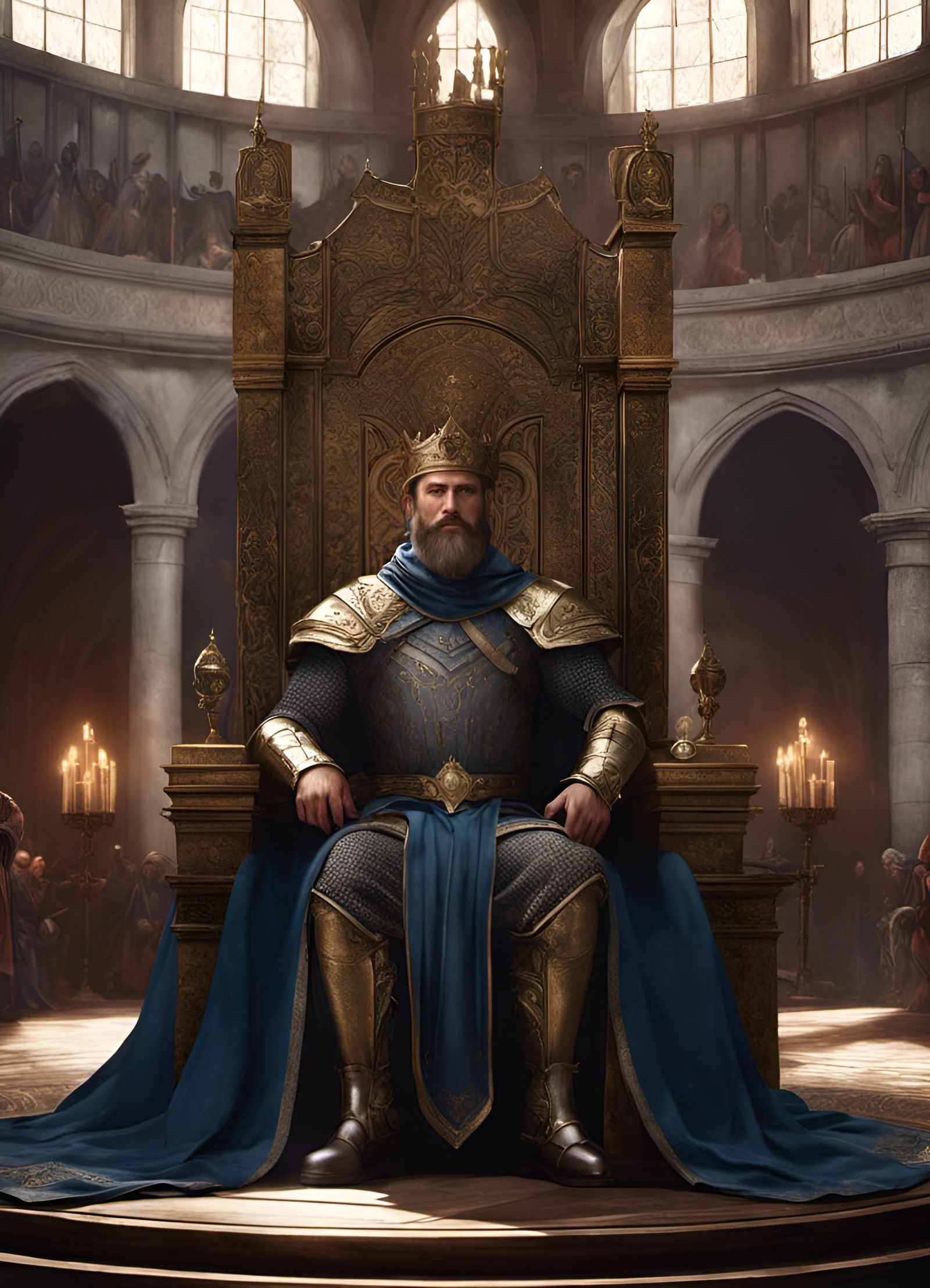 Medieval King in Throne Room Concept Art
