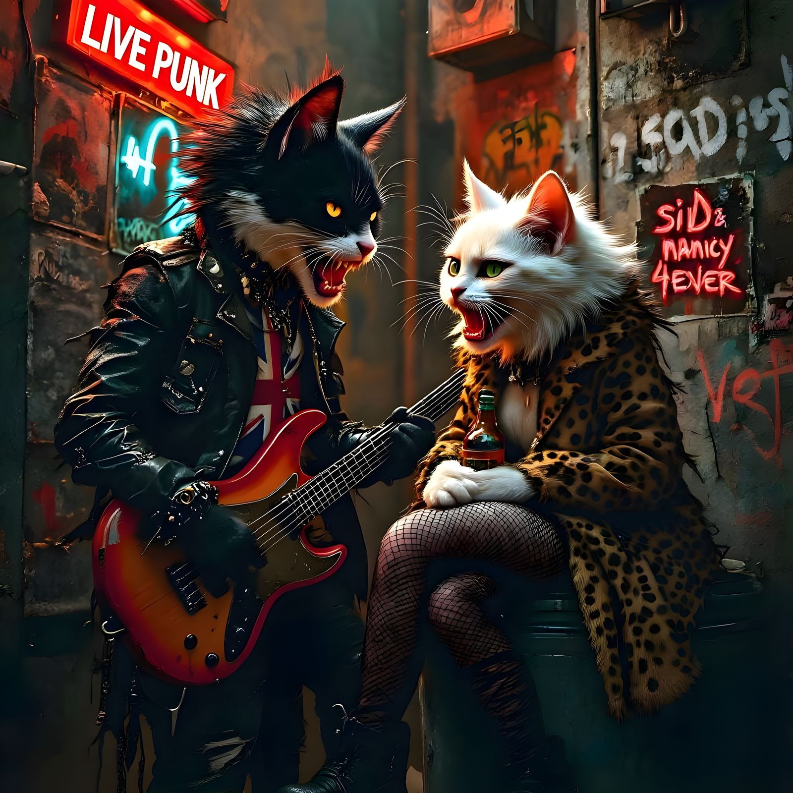 Punk Rock Alley Cats in Grungy London Squat