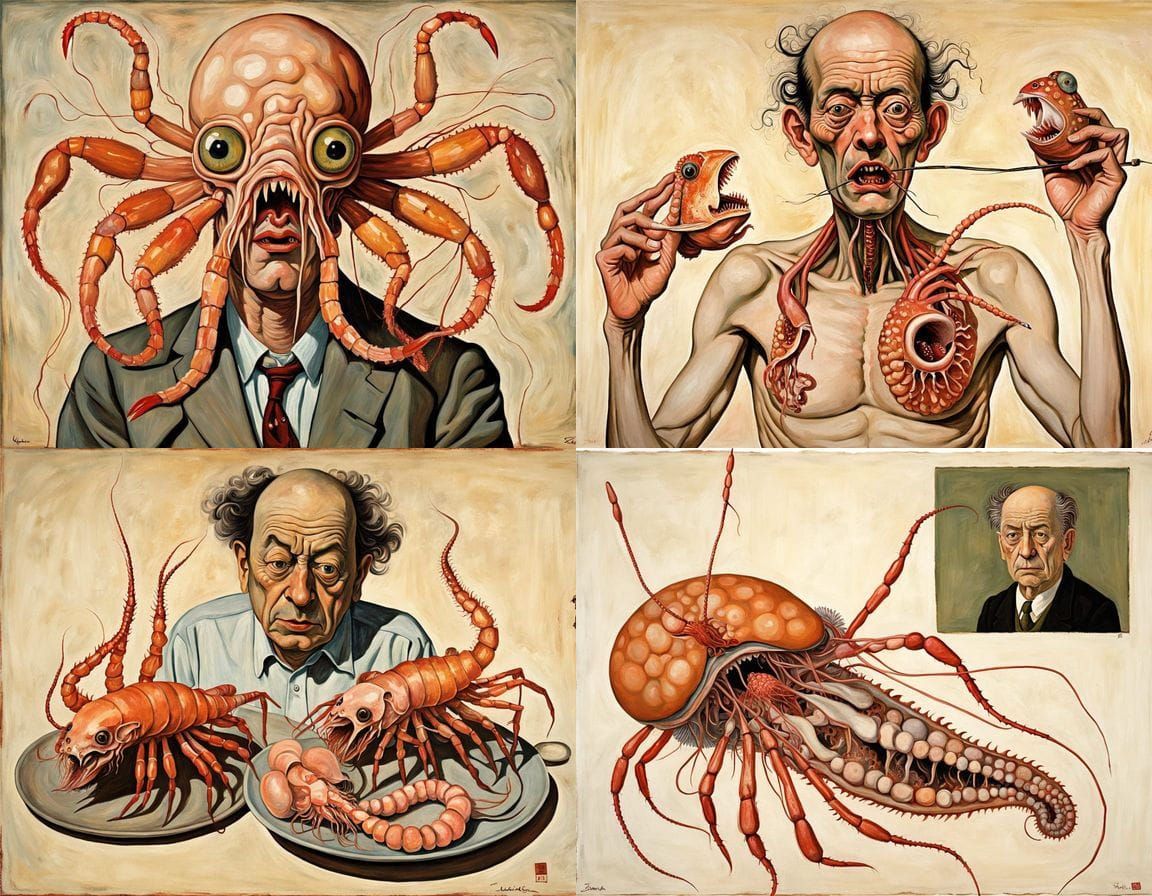 Surreal Ukiyo-e Hybrid Homunculus with Distorted Anatomy in ...