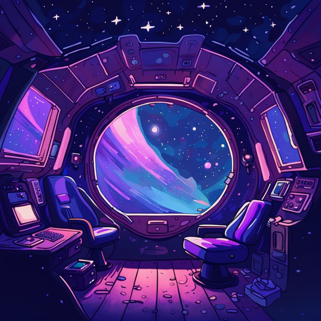 Lofi Space Pirate Scene as Anime Art