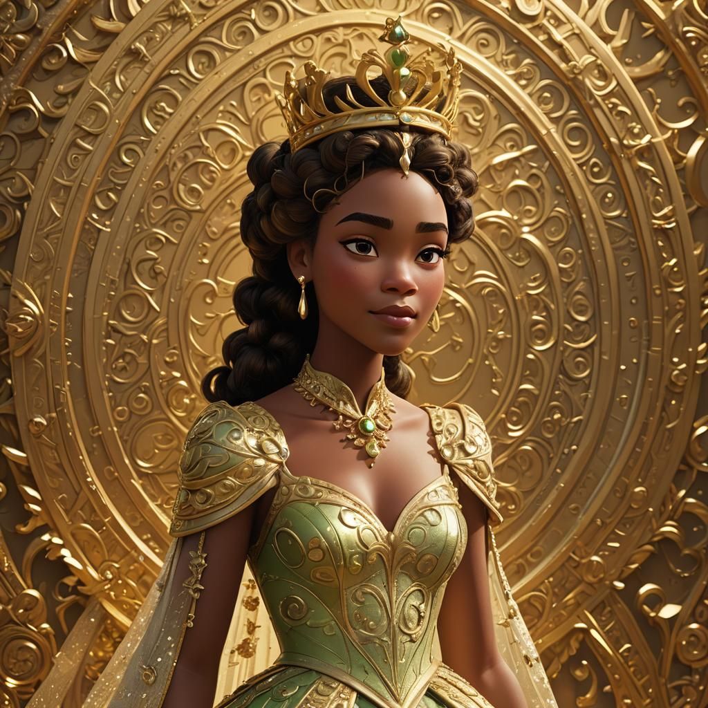 Princess Tiana: 3D Digital Art Inspired by Disney