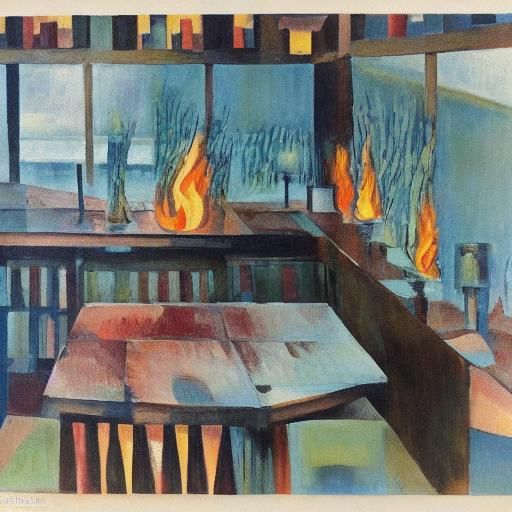 Fiery Furniture and Dishes: Vivid, Colorful Art