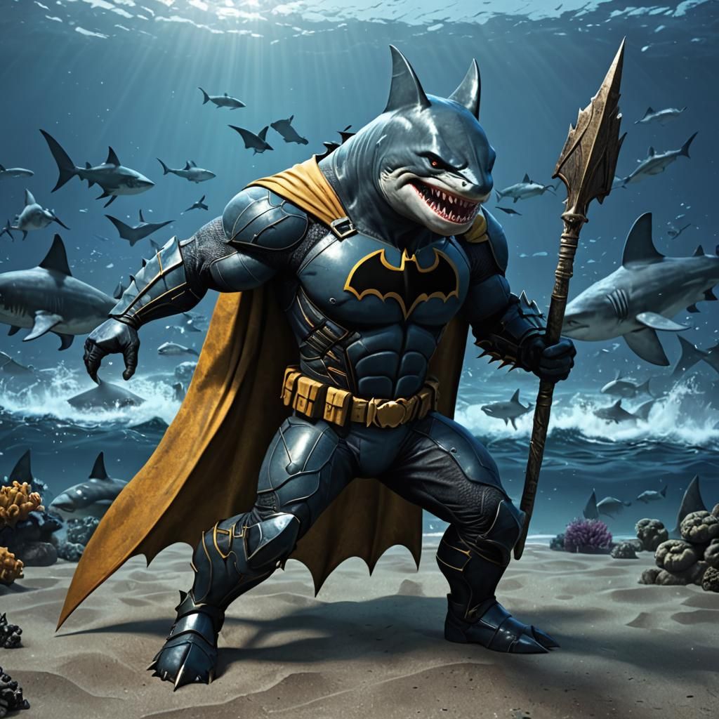 Shark Knight: Ocean-Themed Batman in 3D