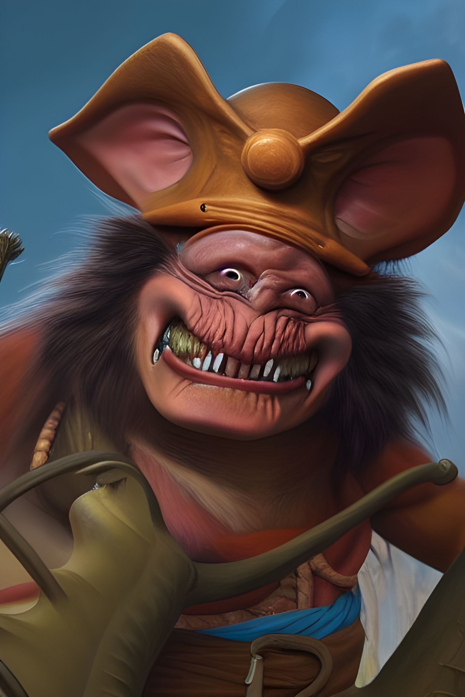 Goblin Monkey Pirate Portrait in Ghibli Style