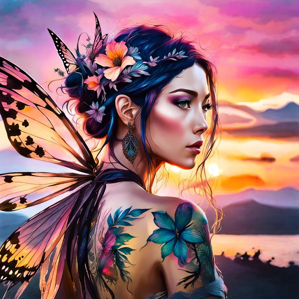 Floral Tattoo Wings.