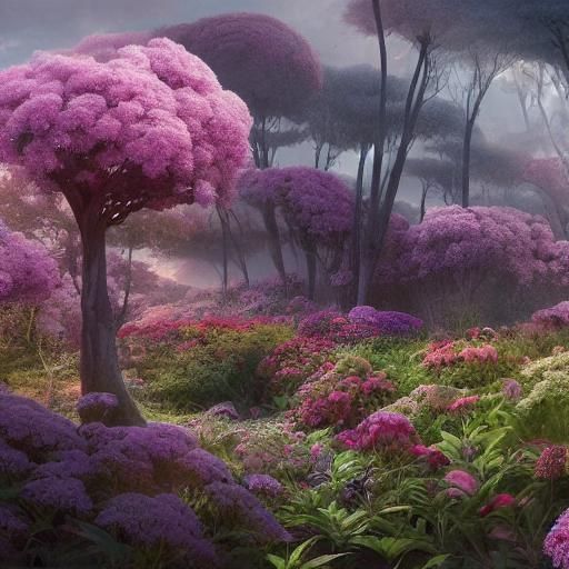 Detailed Digital Painting of Sunflowers