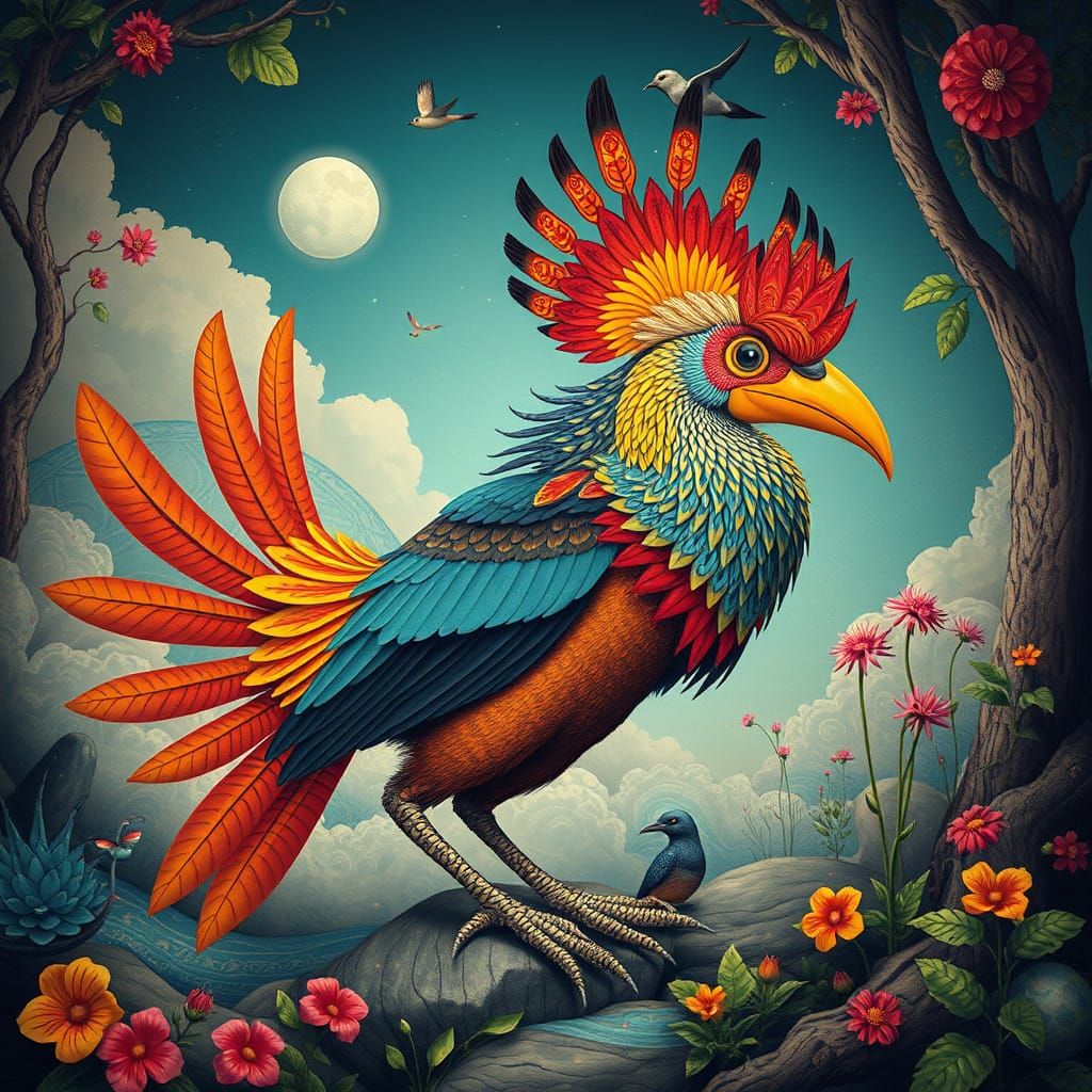 Vibrant Sarimanok in Dreamlike Setting