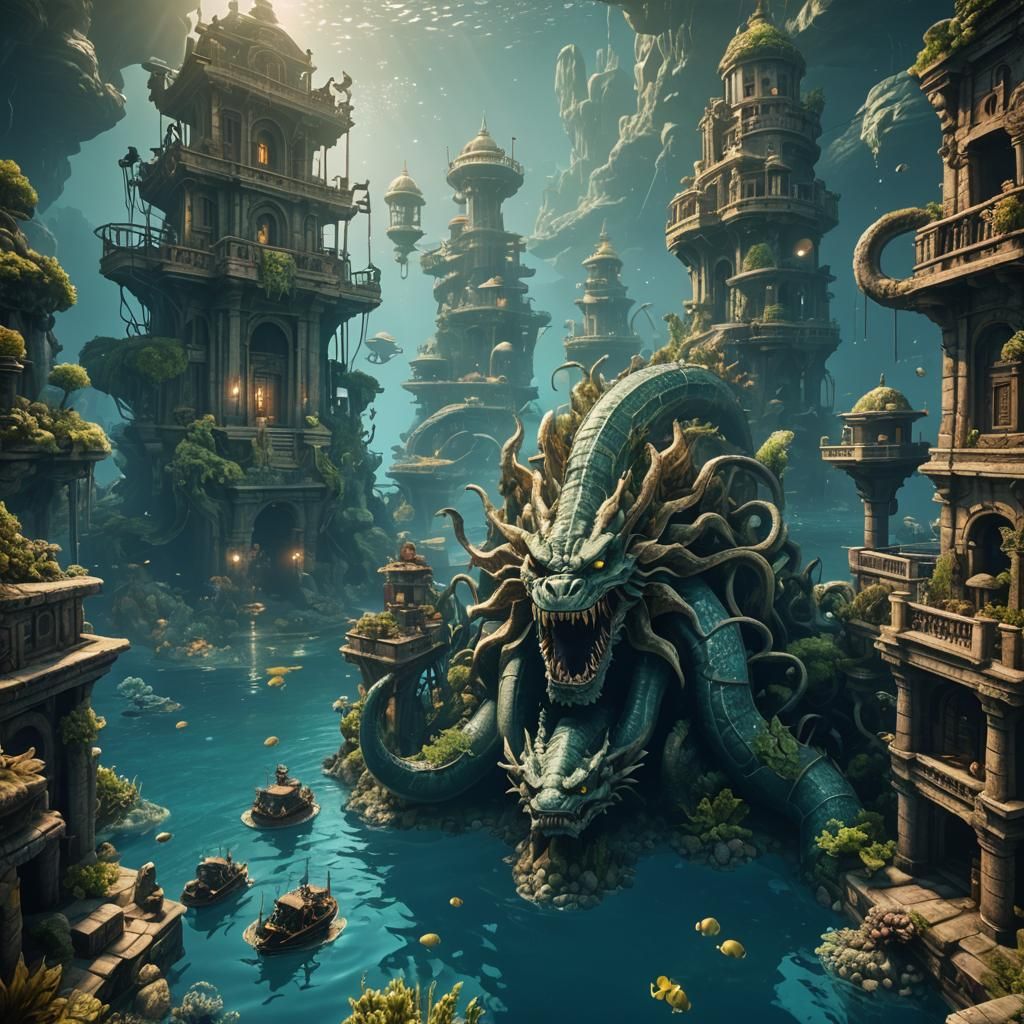 Underwater City of Dagon and Hydra in 3D